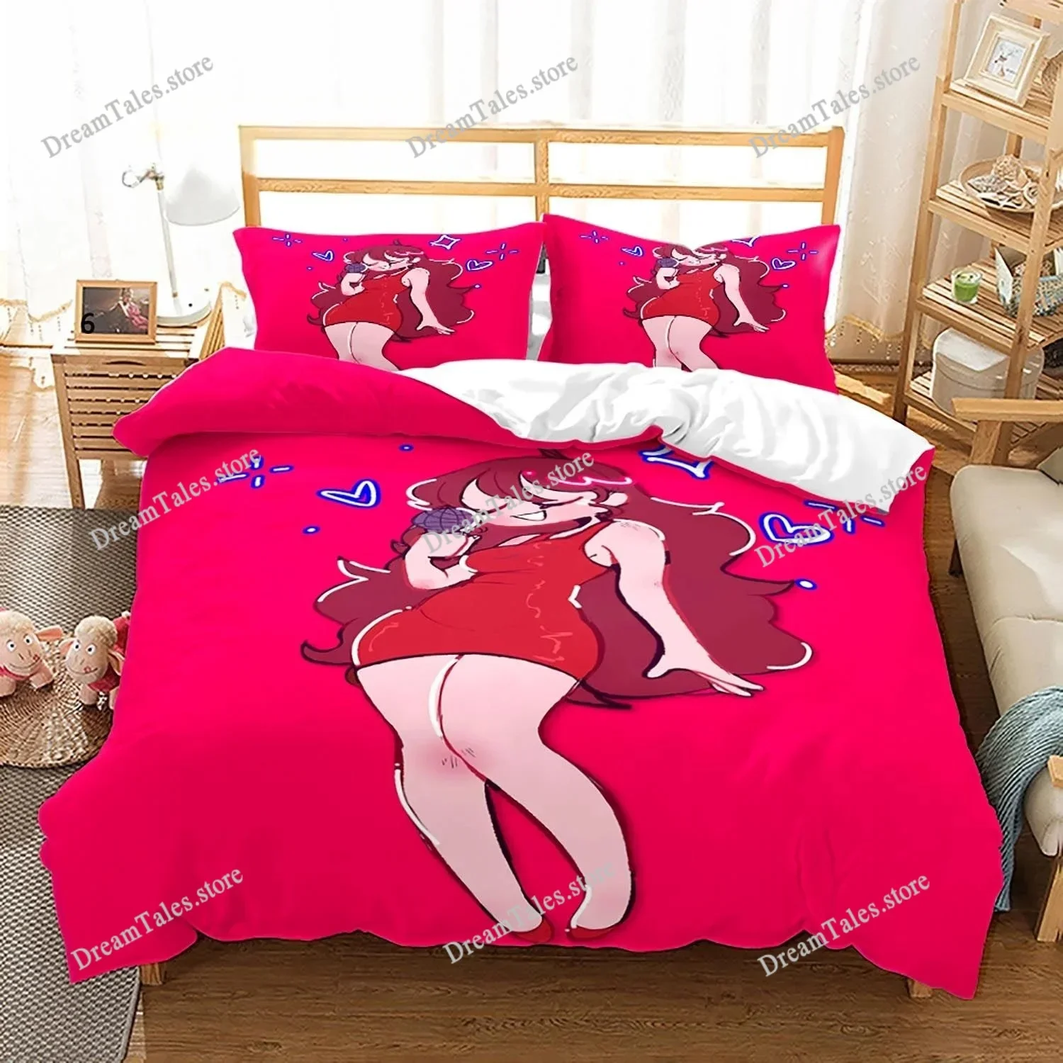 3D Print Game F-Friday Night Funkin Bedding Set Boys Girls Single Twin Queen Full Size Duvet Cover Pillowcase Bed Adult Bedroom