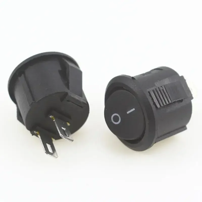 10pcs 16mm Diameter Small Round Boat Rocker Switches Black Mini White Red 2 Pin ON-OFF Switch