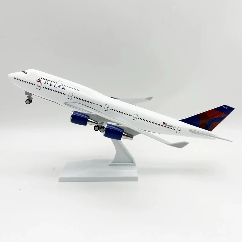 Simulação 30cm resina fundida b747 delta airways b737 modelo de aeronave acabado lembrança hobby coleção brinquedo modelo avião displ