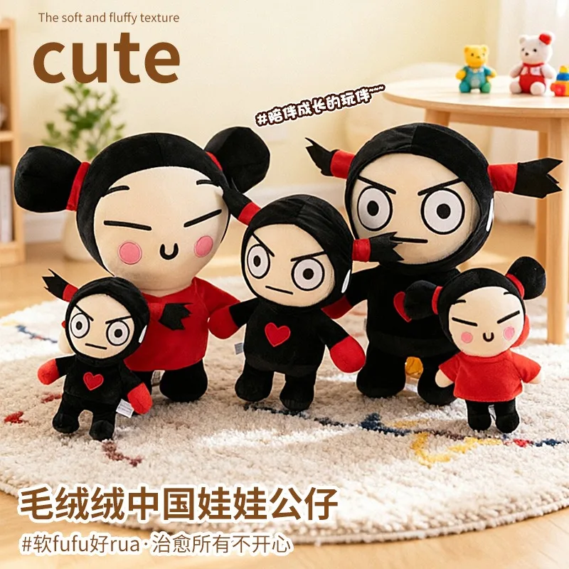Brinquedos de Pelúcia Kawaii Pucca e Garu de 50cm, Bonecas de Cartoon Fofas e Macias, Almofada para Dormir, Presente de Aniversário para Crianças