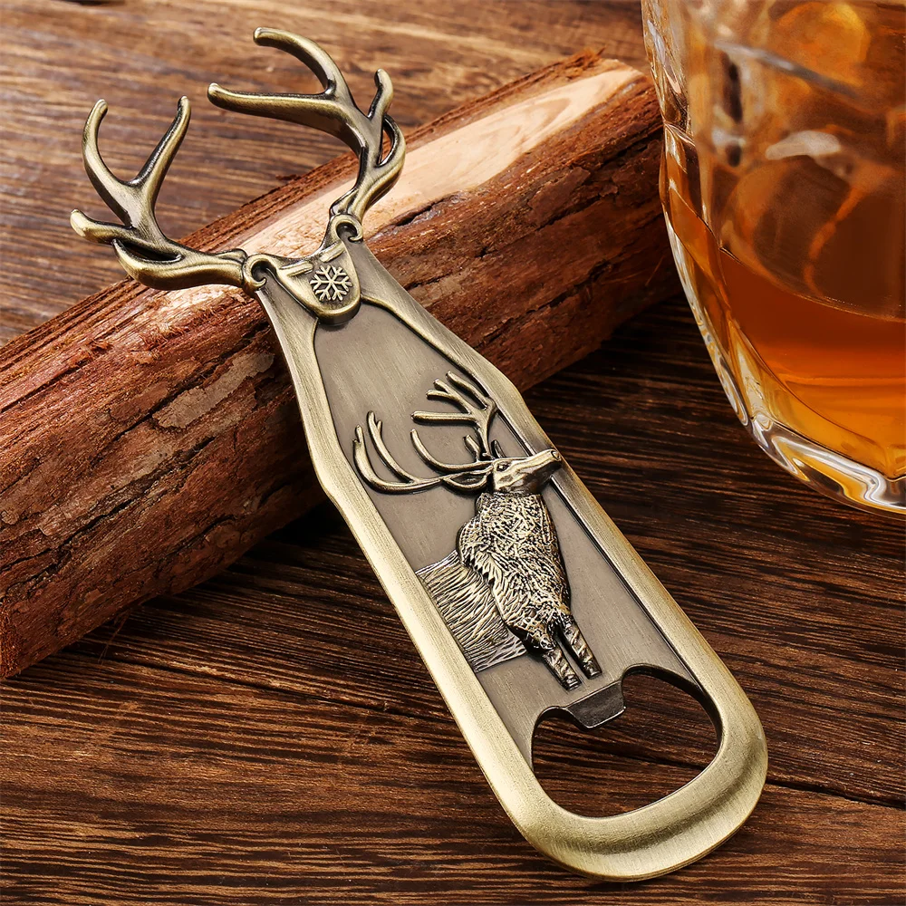 Alloy Metal Beer Bottle Opener Deer Reindeer Antlers Design Openors Kitchen Bar Tool Christmas Thanksgiving Birthday Gift