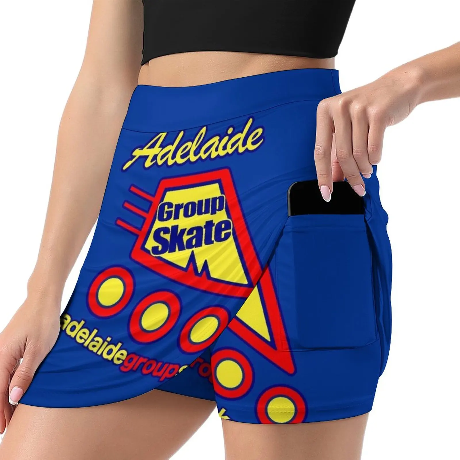 Adelaide Group Skate: Blue Simple Design Mini Skirt Kawaii Women's skirt kawaii skirt