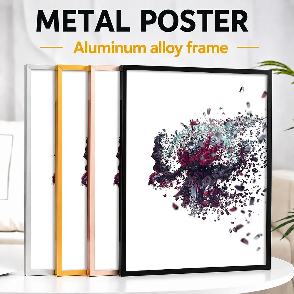 Exploding Skull Ink Framed Metal Print Customized Photo Bold Comic Style Wall Art For Collector Room Thoughtful Birthday Gift