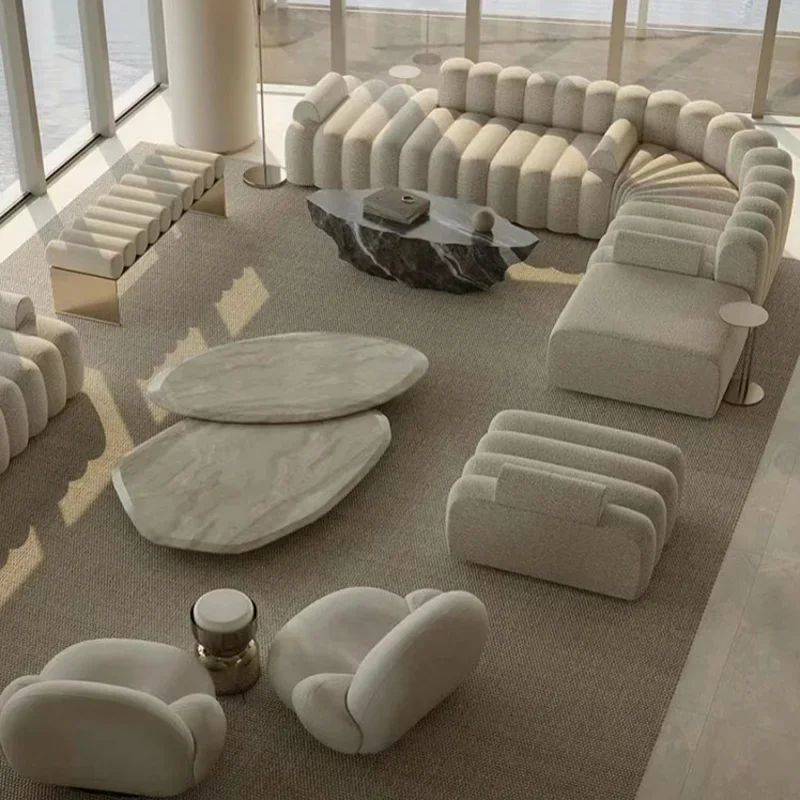 Italian simple module sofa Nordic modern Internet celebrity piano key sofa designer high-end creative arc combination