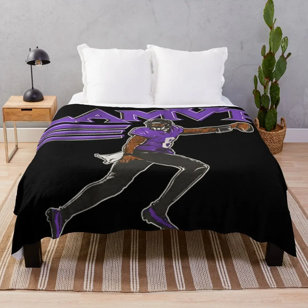 

Lamar Jackson MVP Throw Blanket Compact Warm Blanket for Car Road Trip