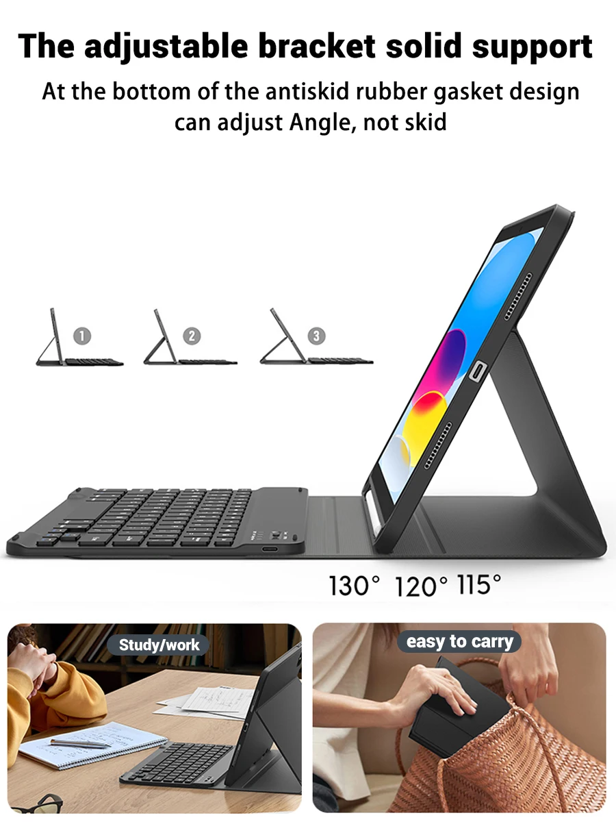 For iPad Air 4 5 10.9 Magnetic Keyboard Case for iPad 5 6 9.7 Pro 11 10.2 7 8 9 10th Gen Air 3 Air 5 10.5 Smart Stand Case Cover