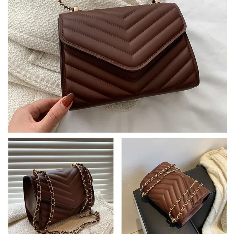 Women's fashionable retro single shoulder crossbody bag small square bag simple women's chain crossbody bag image 4
