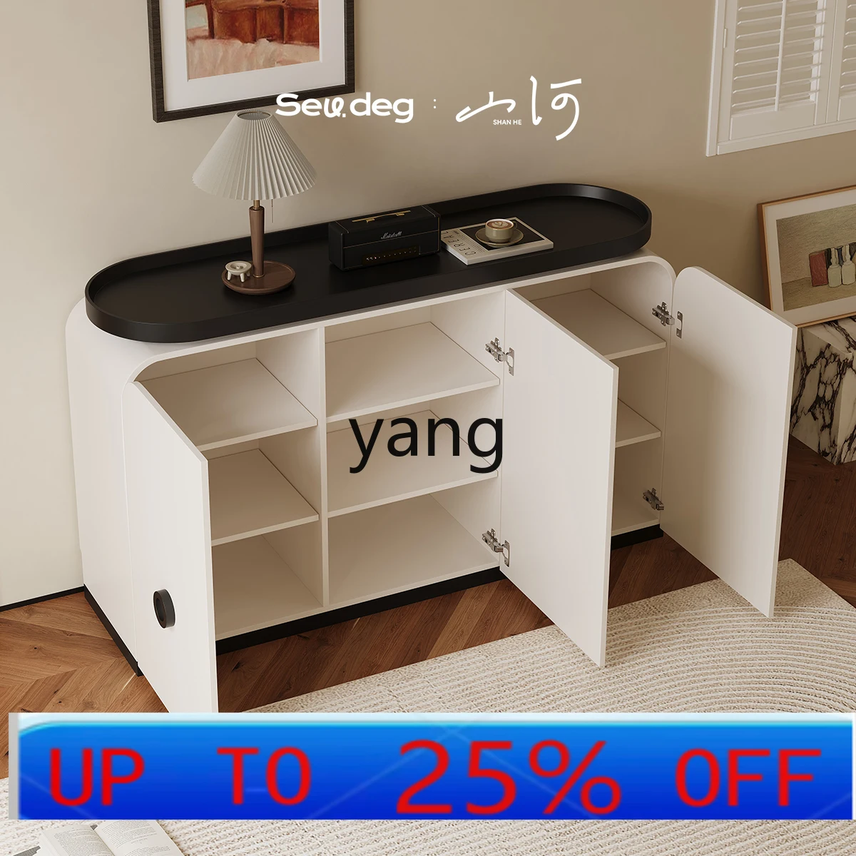 LH  light luxury entrance front door living room French shoe cabinet designer solid wood dining side cabinet