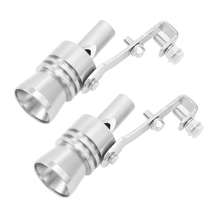 Universal turbine whistle motorcycle car exhaust fake turbine whistle pipe muffler exhaust valve silver