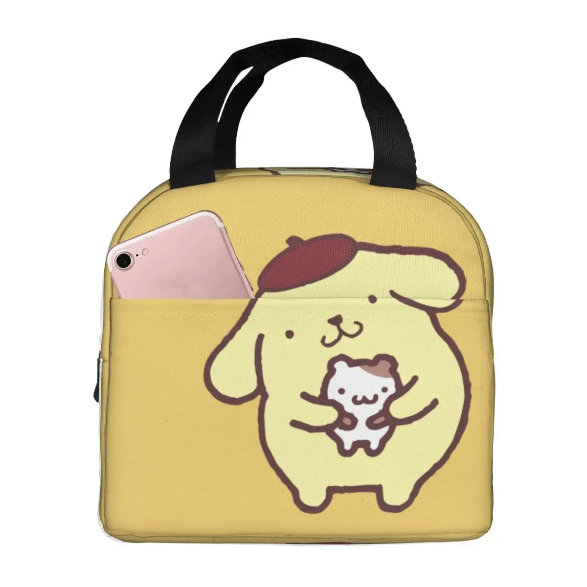 Large Capacity For Students School&Office Sanrio Pom Pom Purin Food Bags Portable Pom Pom Purin For Outdoor Food Bags