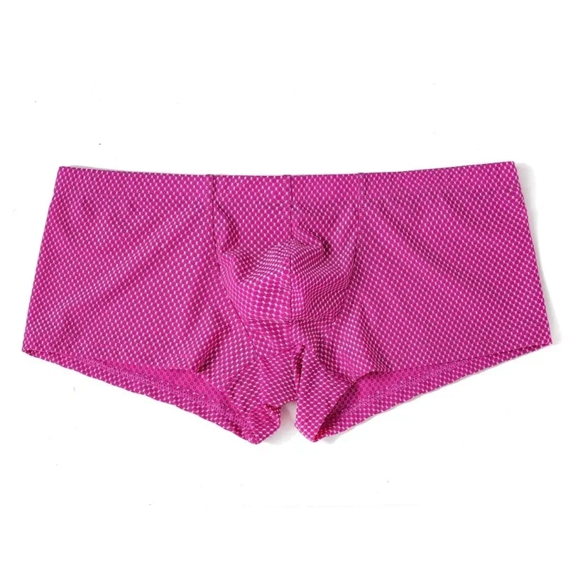 Men's Bulge Ice Silk Boxer Briefs Polka Dot Print Coo Feel Quick-Dry Underwear Comfort Thin Fashion Stretch Casual Daily Wear