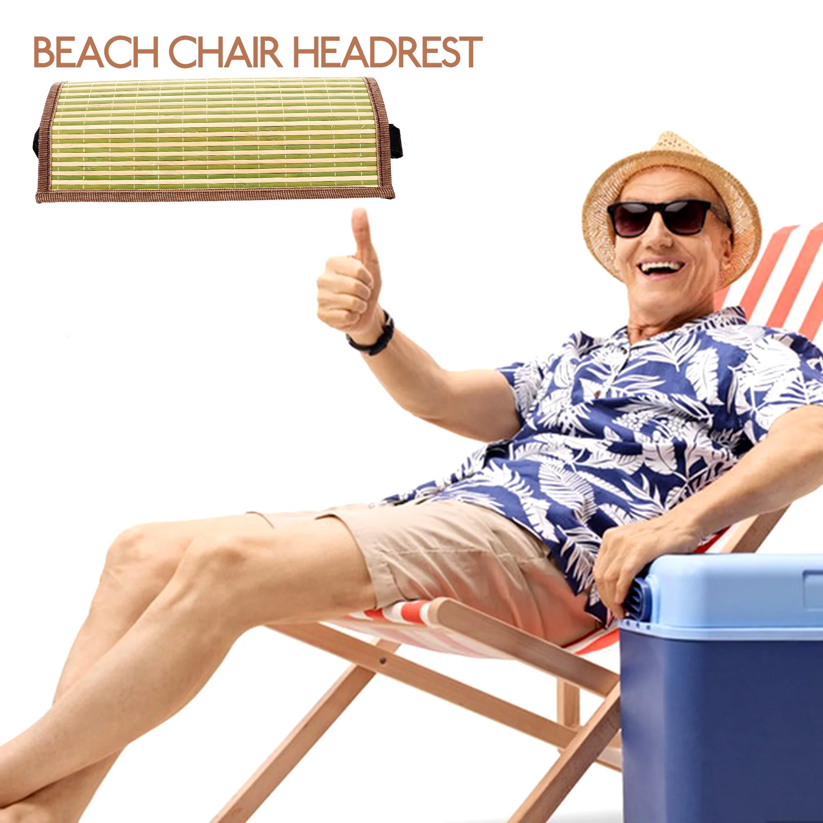 

Comfortable Beach Chair Headrest Universal Ergonomic Design Straw Cloth Material Soft Filling Home Office Use Beach Chair Supply