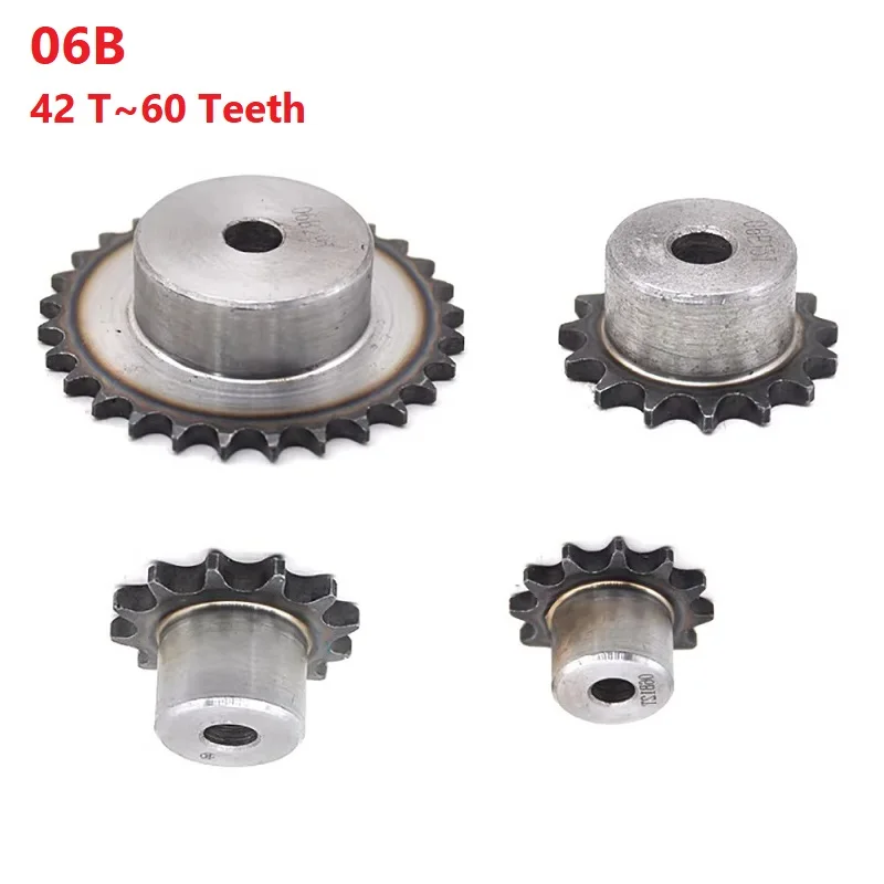 06B 42 Teeth To 60 Teeth Sprocket Wheel Chain Gear Industrial A3 Steel Suitable For 06B Roller Chain