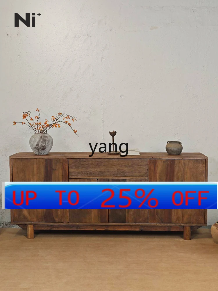 LMM medieval dining side TV cabinet solid wood storage tea cabinet Japanese style