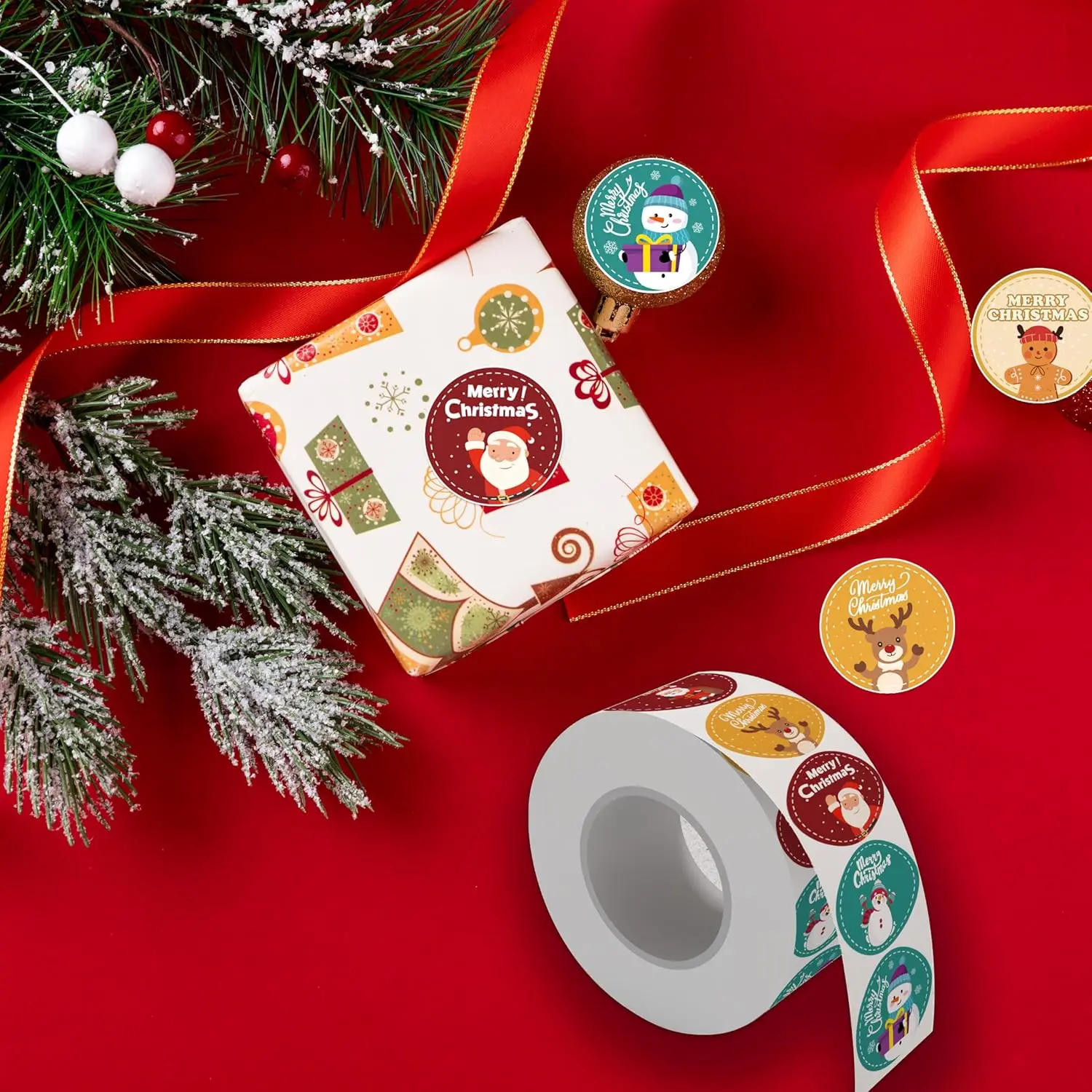 500pcs Merry Christmas Stickers Christmas Xmas Tags Seal Labels Stickers For DIY Gifts Baking Package Envelope Stationery Decor