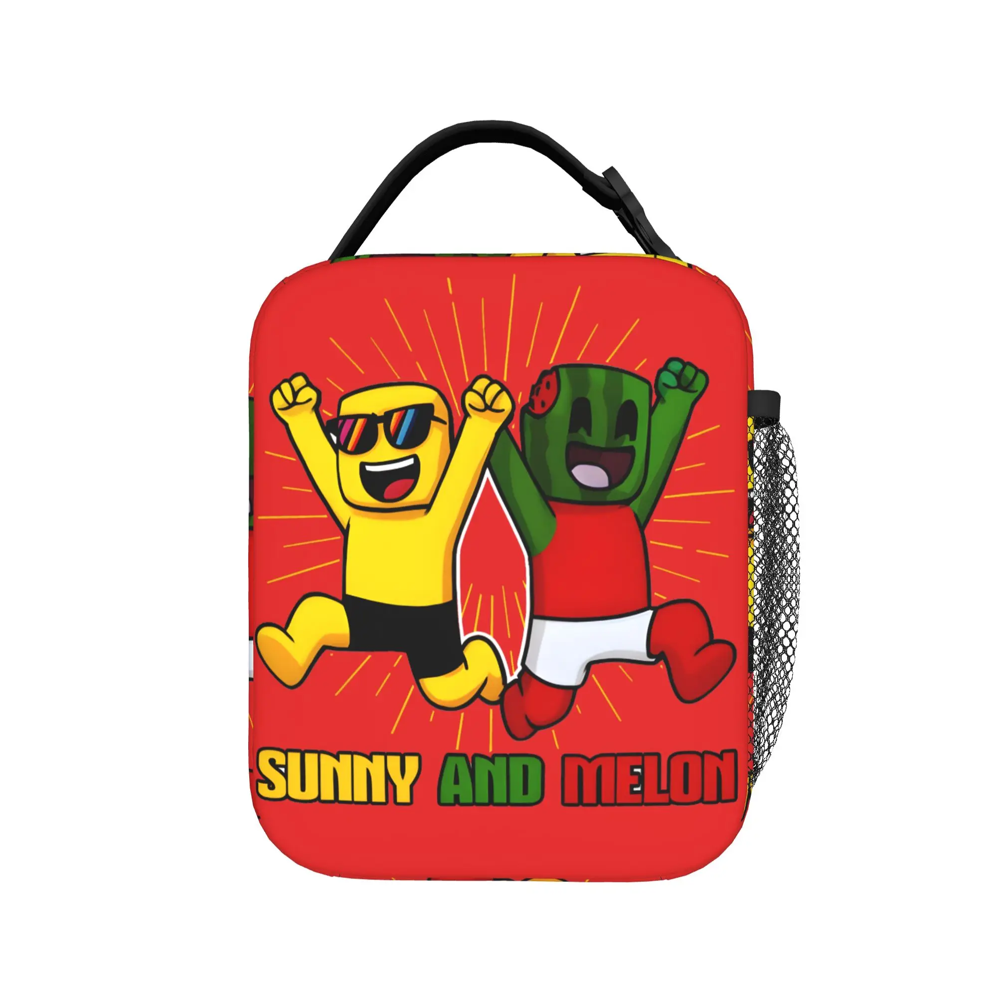 Sunny And Melon Halloween Vampire Cartoon Poster Lunch Bag For Girls  Graphic Design Picnic Lunch Box Kawaii Oxford Cooler Bag