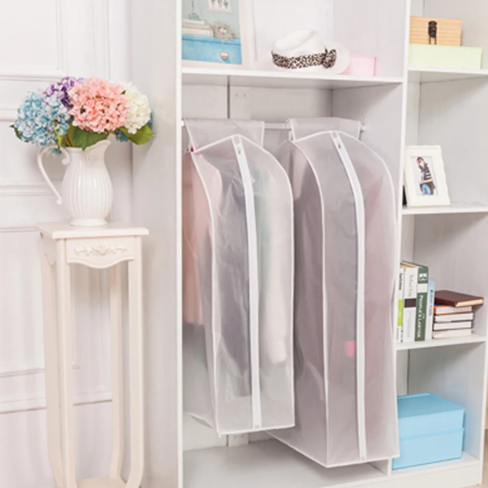 

2 pcs Peva Waterproof Clothing Cover For Suit Coat Shirt Storage Transparent Dust Moisture Proof Organizer Home Garage Travel