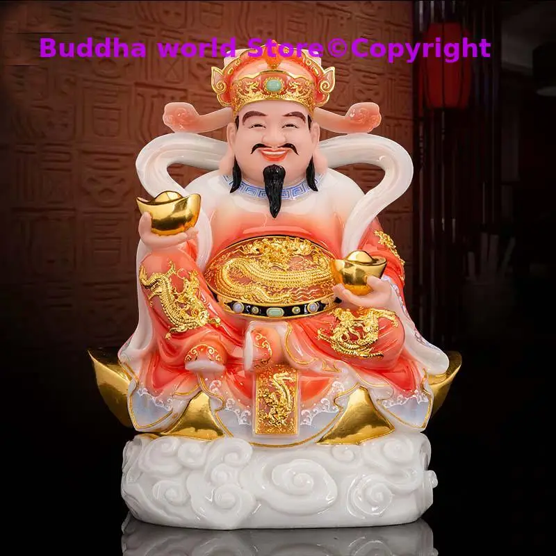 

Southeast Asia TOP grade HOME SHOP Company Business booming Recruit wealth GOOD LUCK jade God of wealth CAI SHEN YE statue