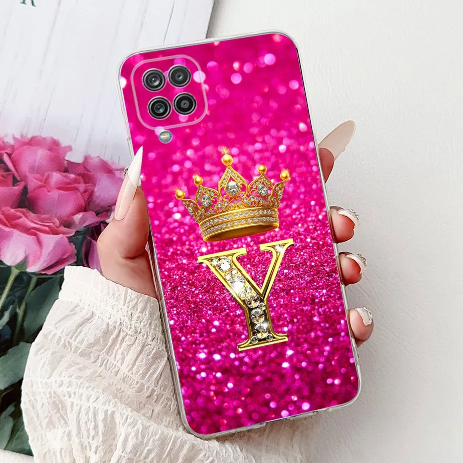 For Samsung Galaxy A12 Case M12 F12 New Crown Letters Cover Soft Silicone Phone Cases For Samsung A12 M 12 Galaxy M12 F12 Bumper