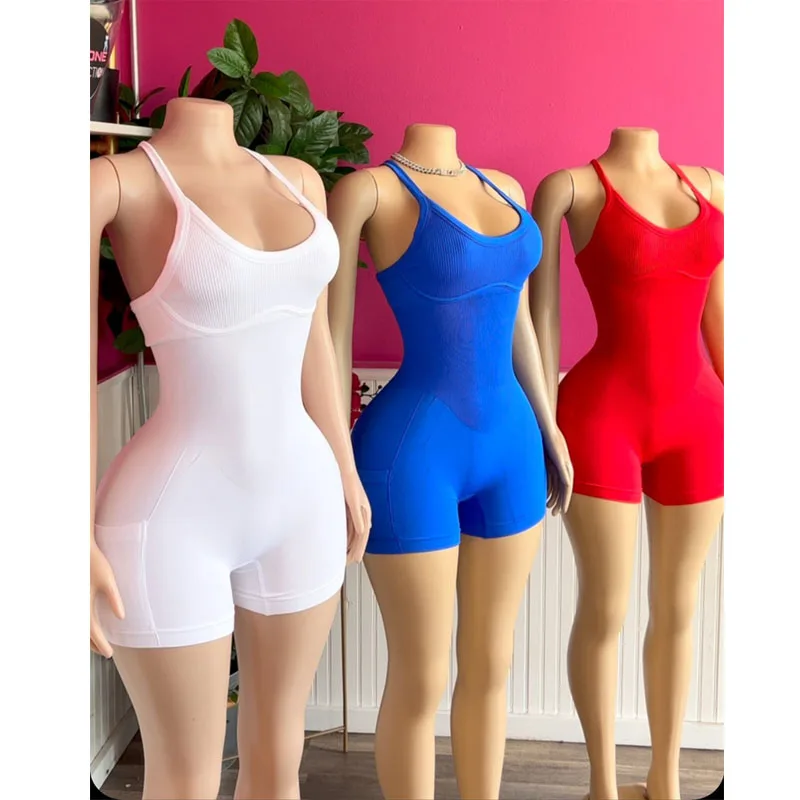 

STYLISH LADY Ribbed Elastic Playsuits 2025 Autumn Women Sleeveless Backless Sexy Fit Bodycon Romper One Piece Party Clubwear