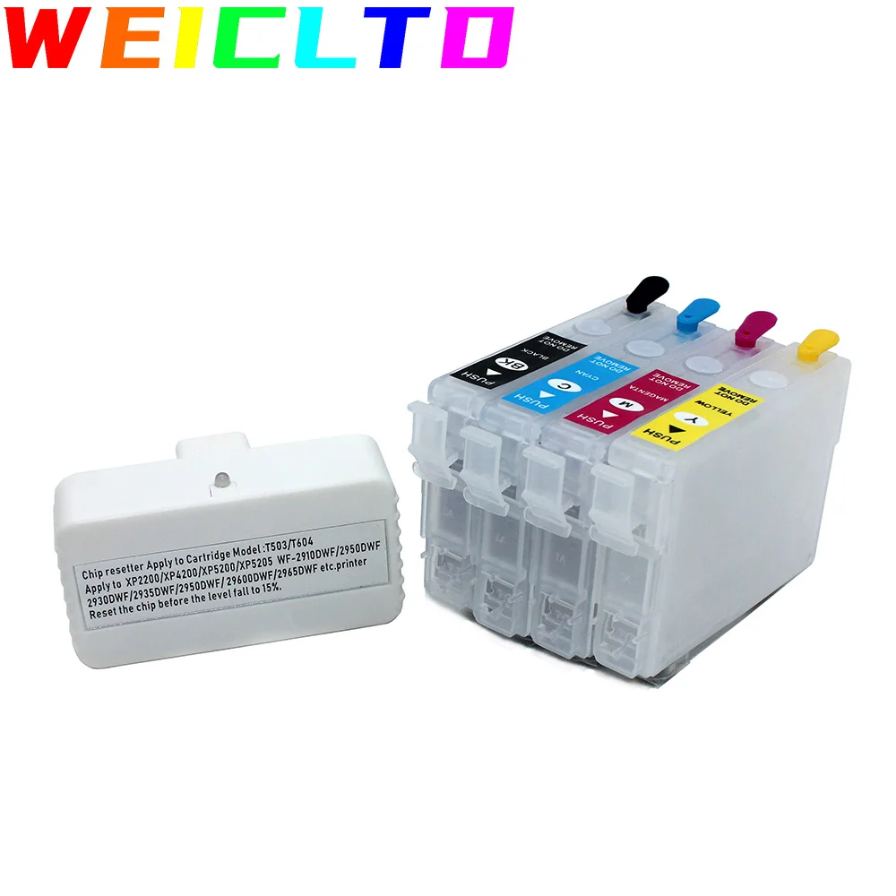 604 604XL Refill Ink Cartridge with Chip Resetter for Epson XP 2200 2205 3200 3205 4200 WF 2910 2930 2935 2950