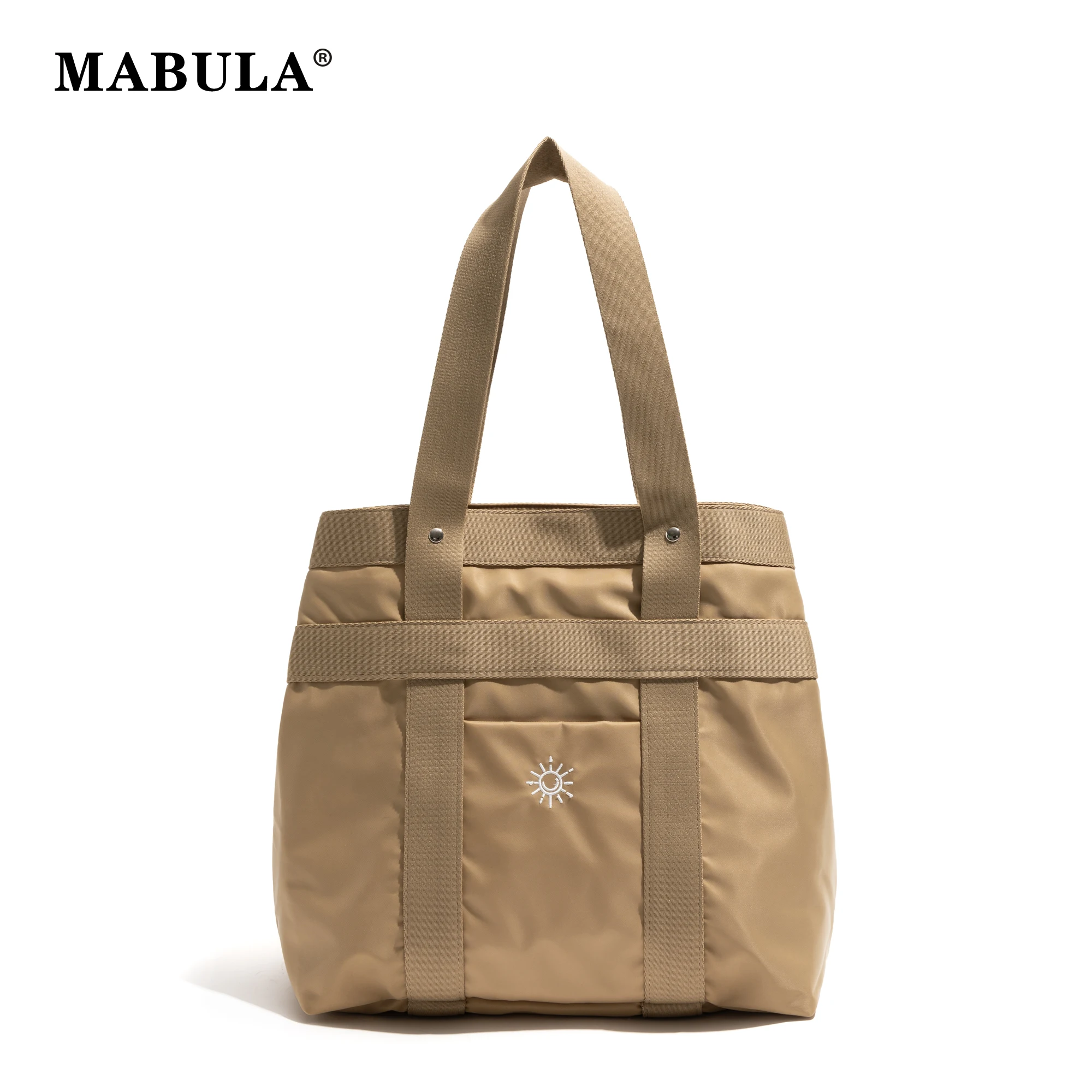 MABULA Women Handbag Shoulder Bag Oxford Solid Color Multi Pockets Large Capacity Female Portable Versatile Travel Luggage Bag