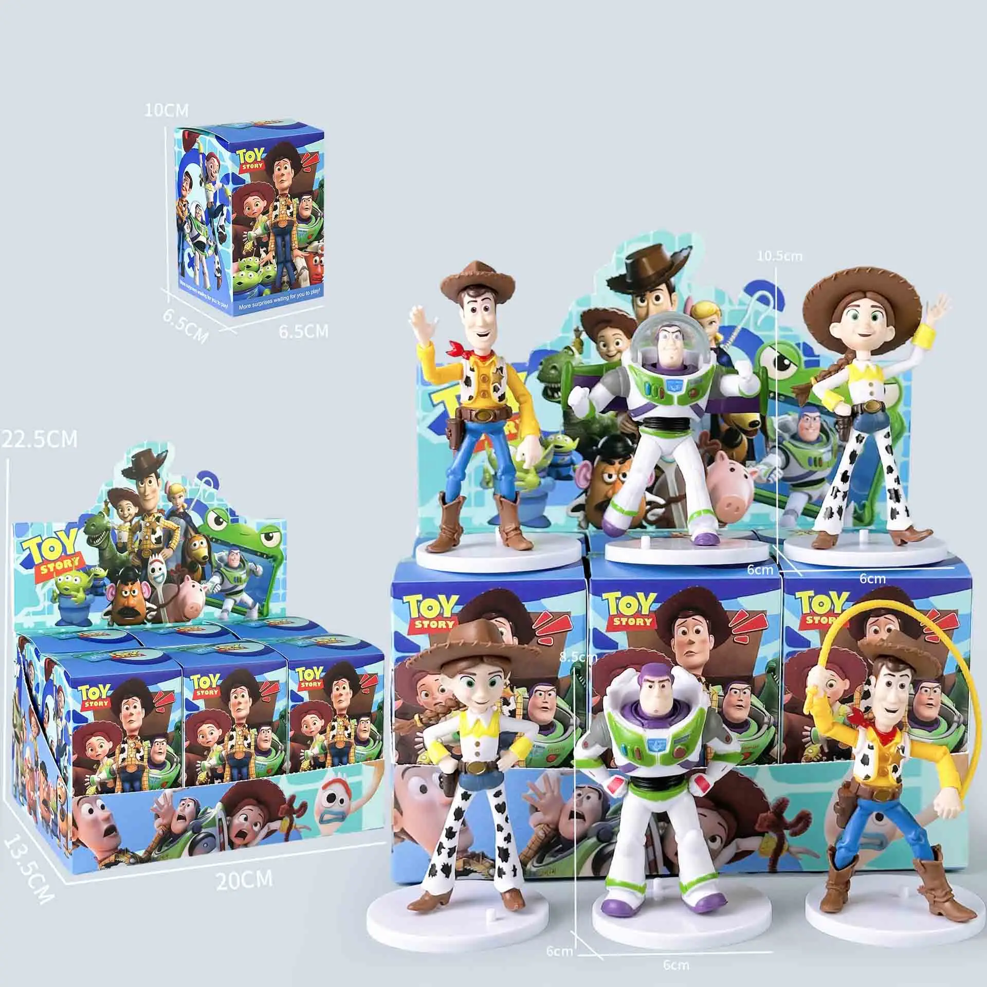 6pcs New cartoon toy blind box surprise figurines, anime doll models, cake ornaments, desktop ornaments, car decorations, gifts