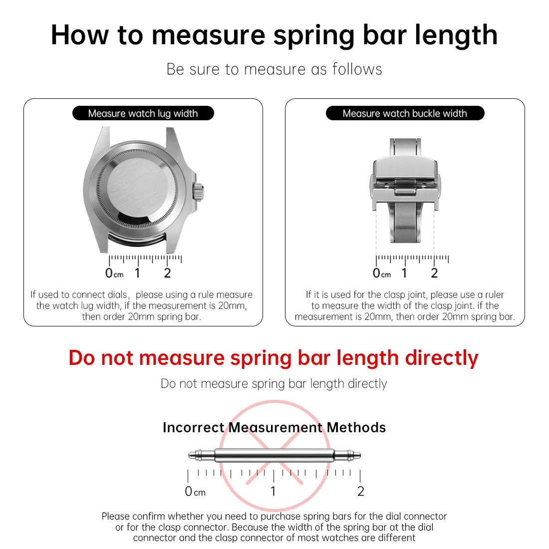 Maikes 316L Stainless Steel Quick Release Watch Spring Bar 18mm 20mm 22mm Watch Strap Buckle Spring Bar