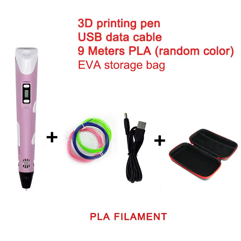 Neue Generation LED Display Elektronische 9M PLA 3D Druck Stift Dreidimensionale Graffiti Malerei Werkzeug kinder Geburtstag Geschenk