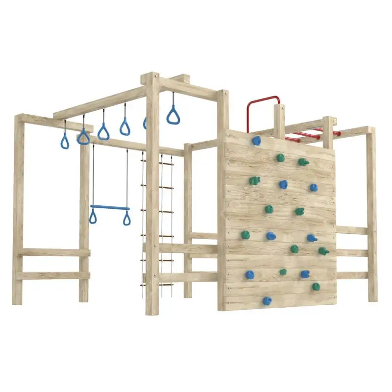 2027 New Giant Outdoor Wooden Adventure Play Set Large Kids Combination Slide & Activity Structure