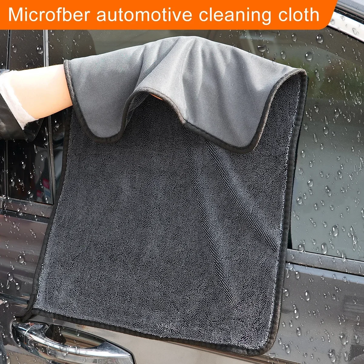 Auto-Waschlappen 1200GSM Doppelseitiges Handtuch Auto-Detailing Gedrehtes Geflecht-Tuch Super Saugfähiger Lappen für Auto- und Hausreinigung Zubehör – Detail 7
