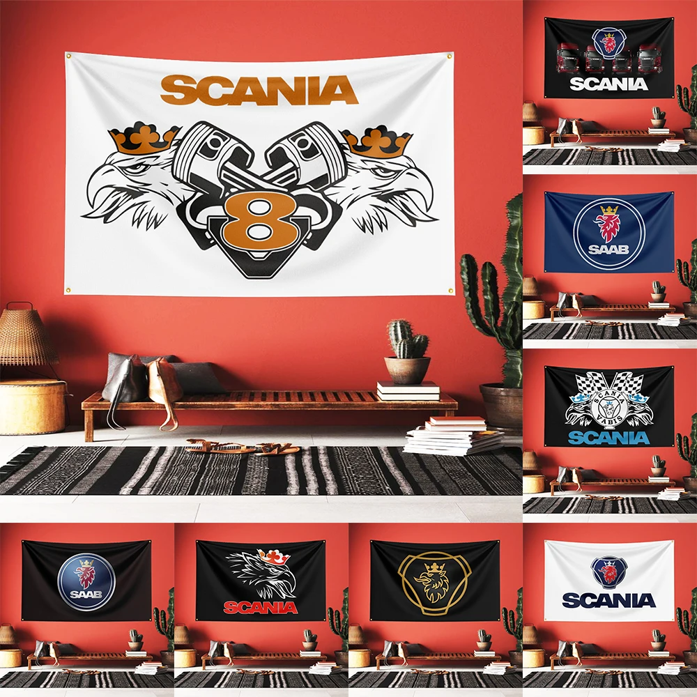 

3X5FT S-Scanias Game Flag Banner Four Hole Polyester Outdoor Decoration Room Garage Garden