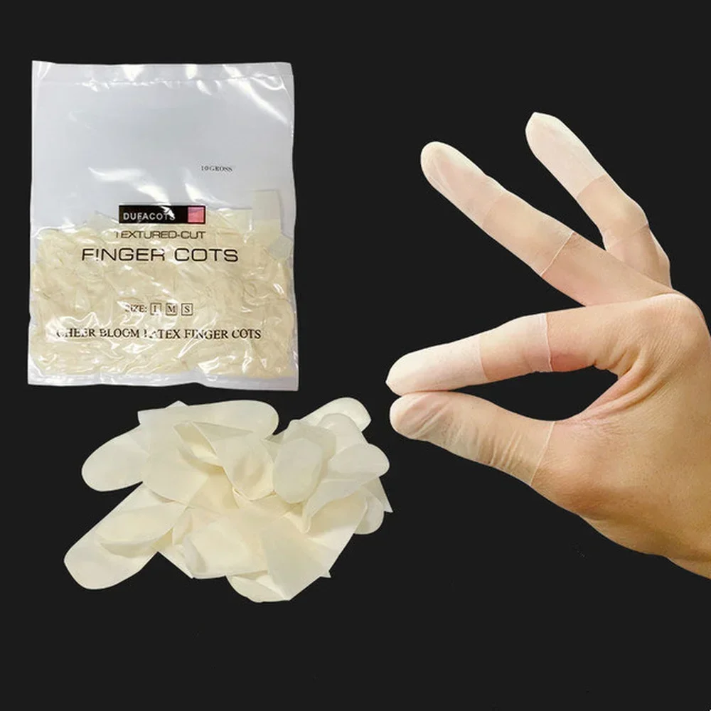 

20pcs Thin Antistatic Fingertips Finger Cover Transparent Incision Frosted Latex Finger Cots Nail Beauty Beauty Finger Condoms