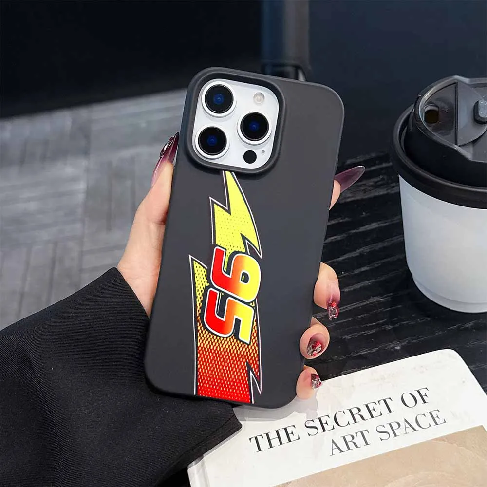 Disney Cars Lightning McQueen для iPhone 16, 15, 14, 13, 12, 11 mini XS Max 8 7 Pro Max Plus, мягкий чехол для телефона с матовыми большими отверстиями
