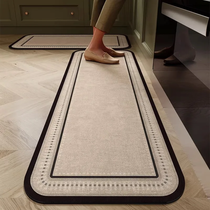 Kitchen Floor Mat PVC Waterproof  Oil-proof Non-Slip Leather Foot Mats Minimalist Carpet Long Rug Home Decor Alfombra De Cocina