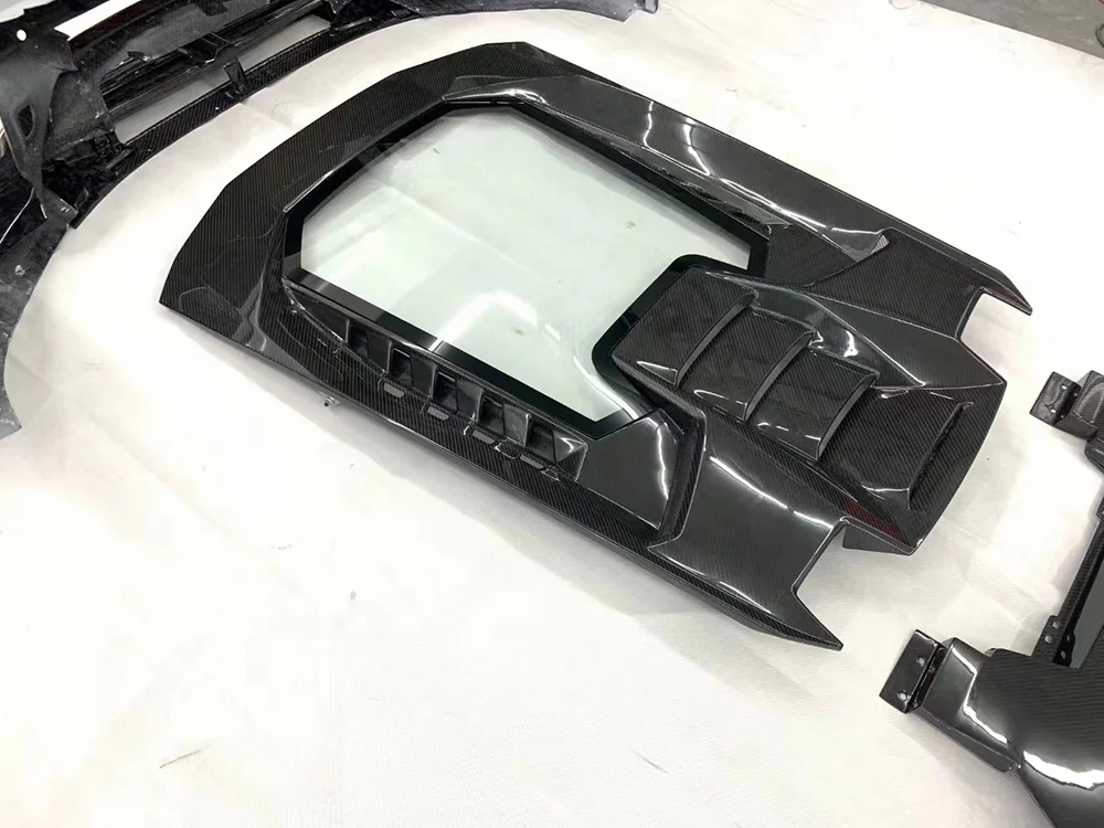 The Carbon Rear Cover Fit For Lamborghini Huracan LP580 LP610 Modifucation Carbon Fiber Forged Rear Glass Cover By Air Shipping