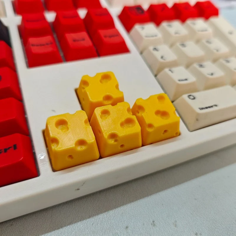 Cheese Unique Keycap Creative Cheese Cheese Cross Axle Universal Good-looking3DPrint Fun and Cute Button