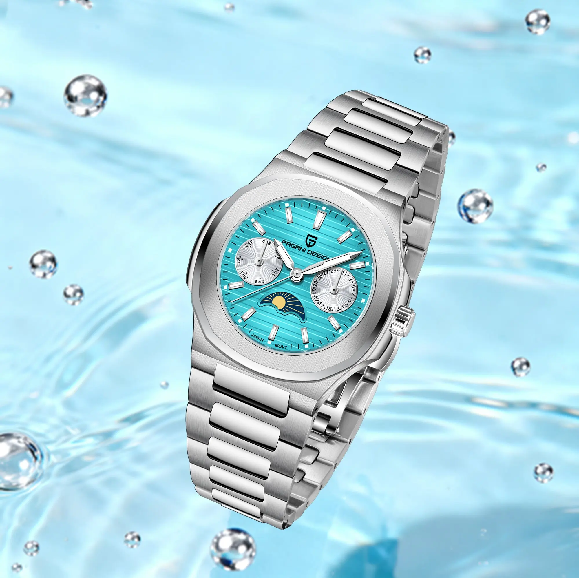 2026 Pagani Design Ladies Quartz Watch Light Luxury Literary Fresh Style Sapphire Glass Moon Phase Waterproof Butterfly Buckle