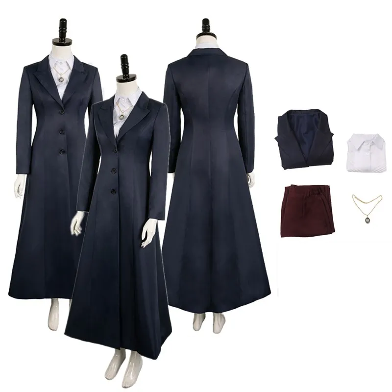 Costume de Cosplay Agatha pour Femme Adulte, Chemise, Manteau, Collier, Tenues d'Halloween, Carnaval, ixTrempée