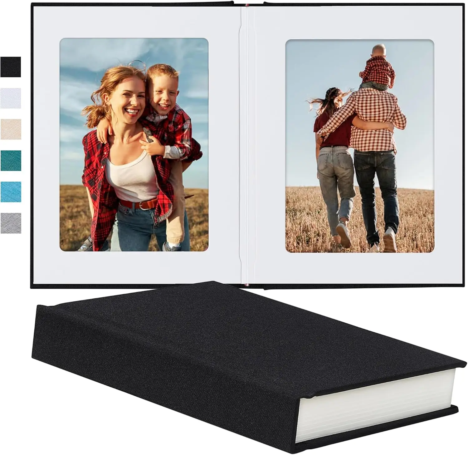 

Photo Album 5x7 with Writing Space Linen Cover 5x7 Photo Album Book Holds 30 Photos Ideal for Wedding Theme-Album and Ba