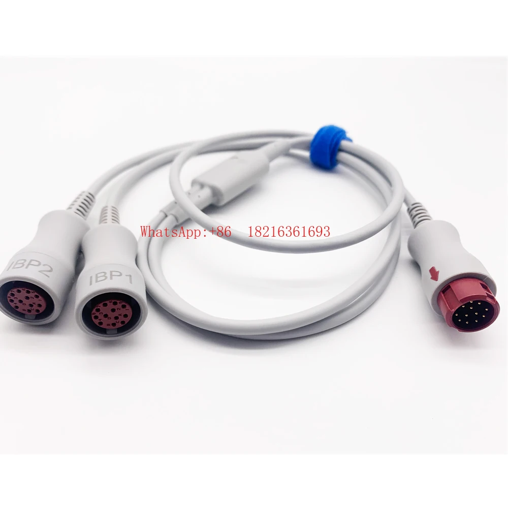 Medical 12-pin Double-pressure Pressure Cable Cable One-turn Two-head IBP Extension Cable