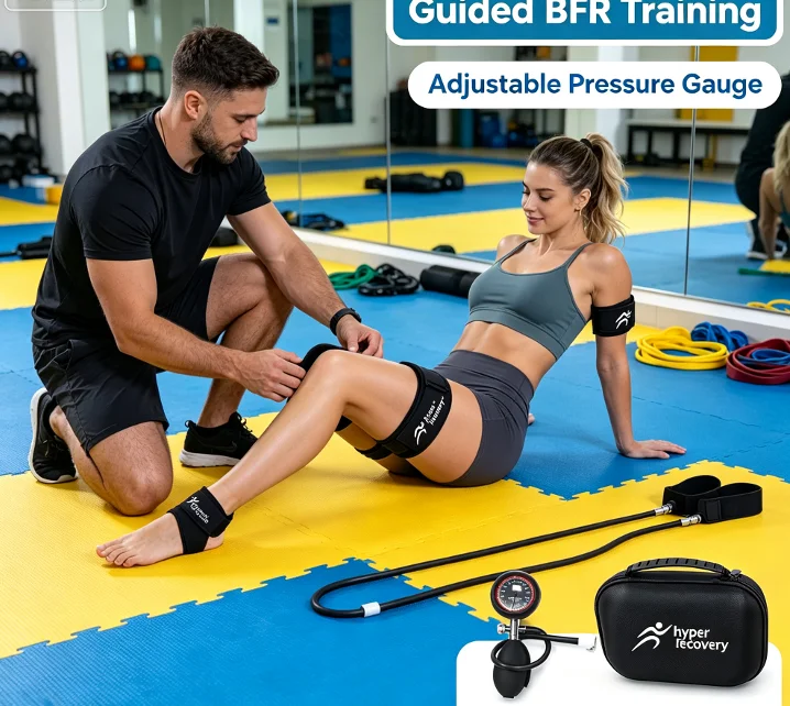 Portable BFR Occlusion Training Bands Kit with Storage Case Blood Flow Restriction Straps for Outdoor Gym Fitness Exercise