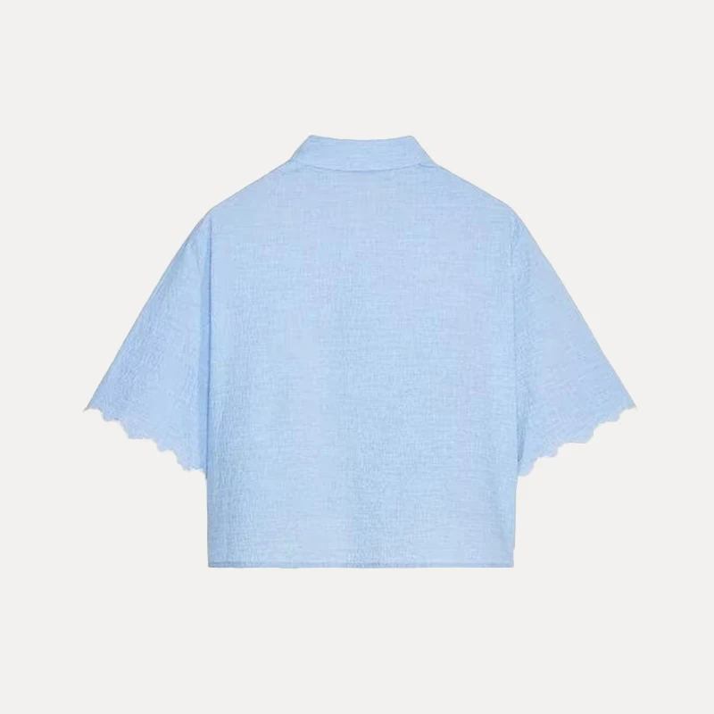 Faionable Embroidered Casual ort irt for Women Summer 2025 New Arrival Polyester Fiber Regular Sve Length