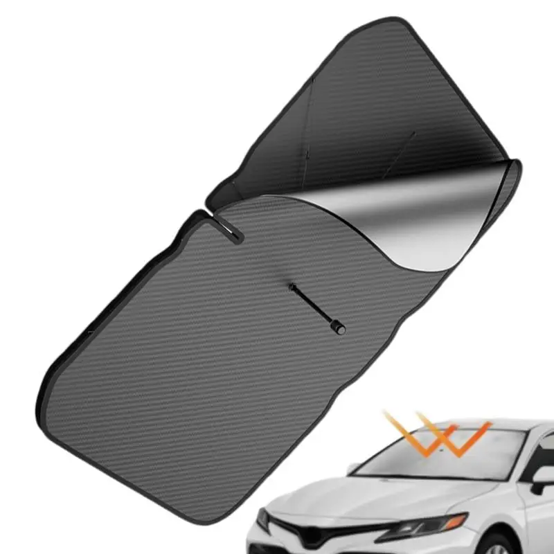 

Car Windshield Cover Sun Shade 57x33in Cool Reflective Sun Blocker UPF80 Block Sun Heat Visor Protection Cover Automotive Window