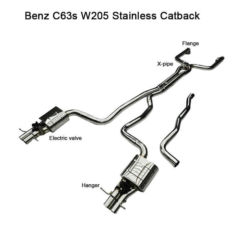 High Performance Car Accessories Shop Stainless C63s Catback Electric Valves for  C63s W205 Exhaust 4.0T 2019+