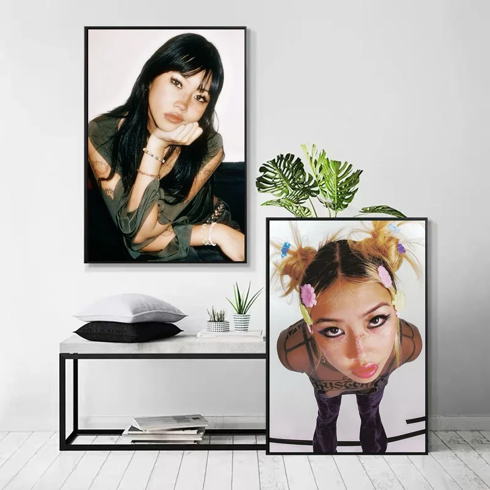 1pc Singer Beabadoobee 'Fake It Flowers' Music Poster Self-adhesive Art Waterproof Paper Sticker Wall Decor