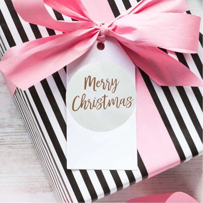  500 Pcs/Roll Merry Christmas Label Stickers Thank You Card Sealing Label Sticker