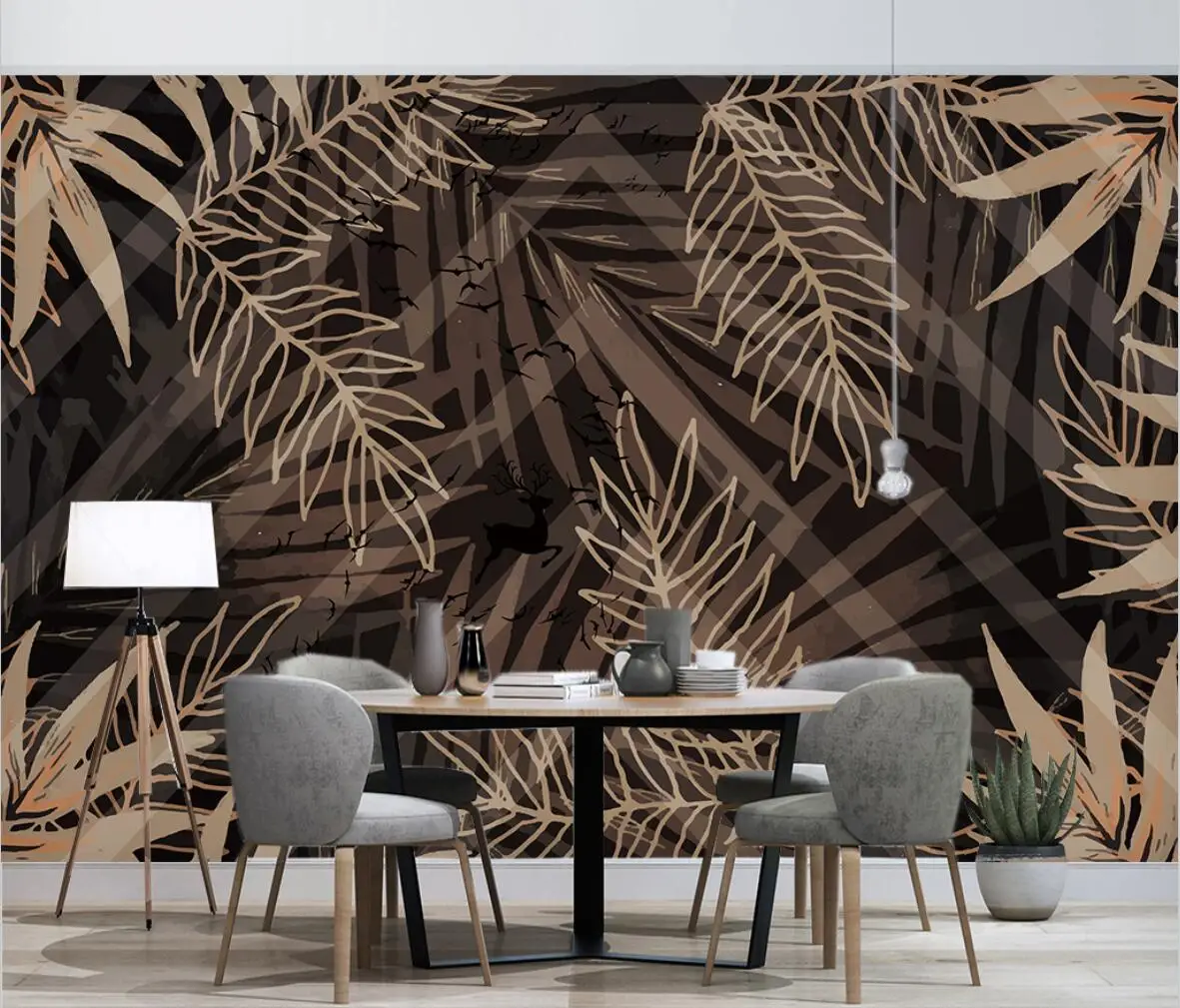 

Custom Southeast Asian golden leaves 3D Wallpaper for Wall Paper Living Room Bedroom Abstract Art Murals Papel De Parede 3 D