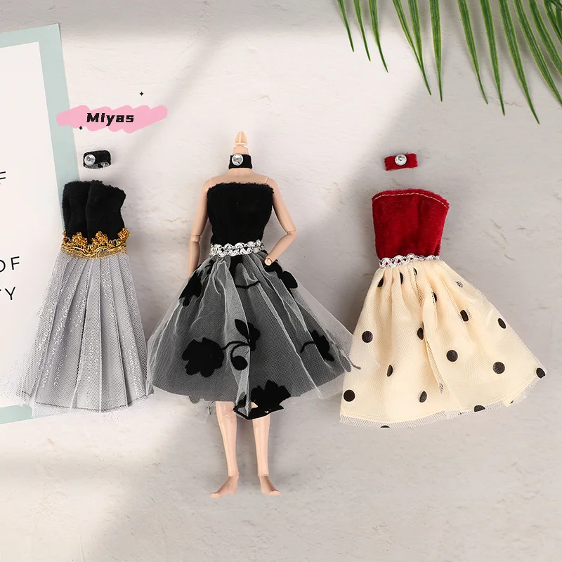 1Set DIY Poppenhuis Kleding Banket Party Mooie Pop Jurk voor 11.5-inch Mode Pop Accessoires Meisjes Mode speelset