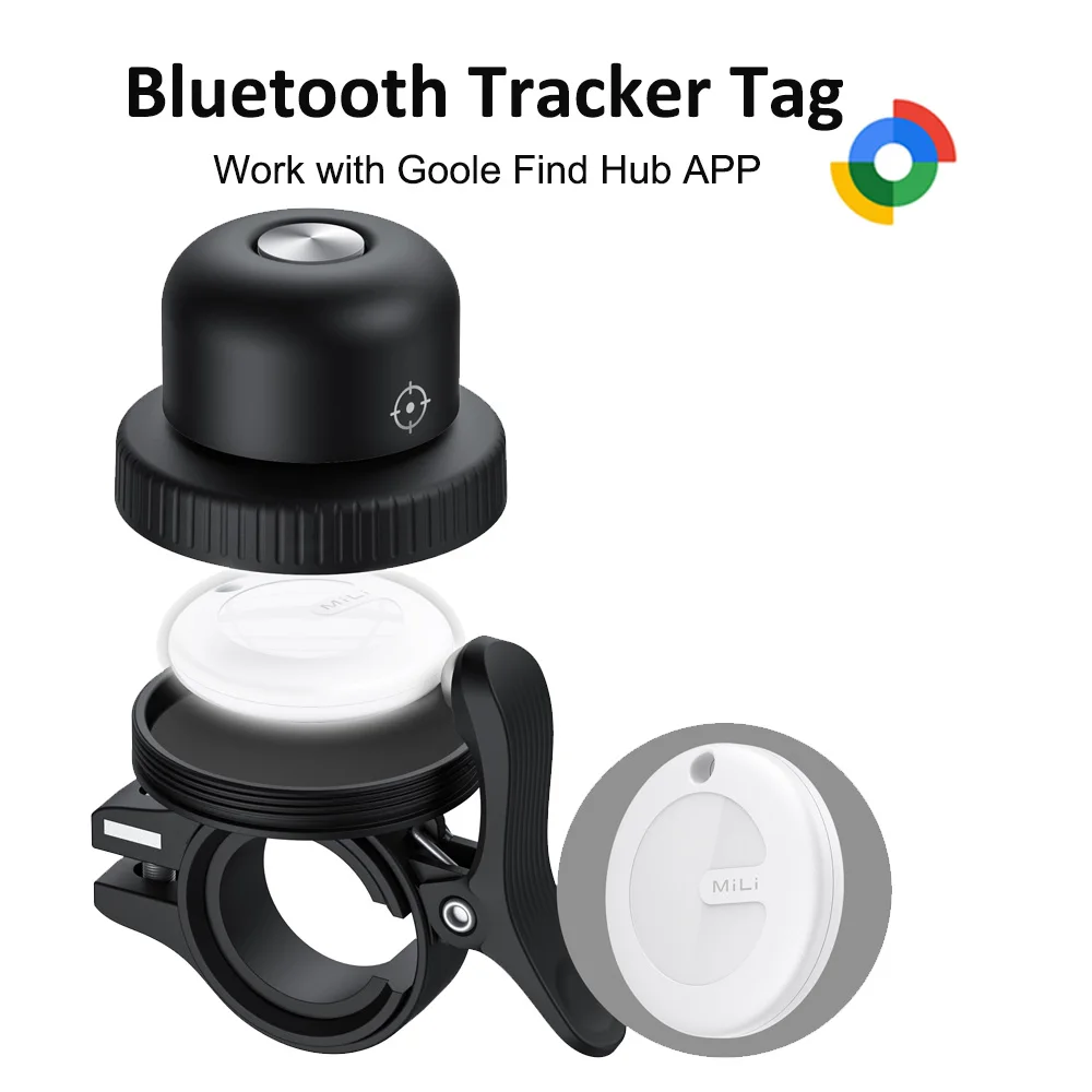 

Mili Air Tracker Tag with Bike Bell Mitag Bluetooth Tracker Item Finder Compatible with Google Find My APP (Android ) Locator